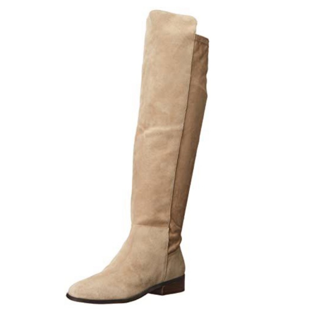 Lucky Brand Beige Suede Heeled Boots